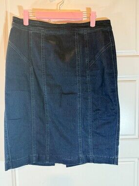 Banana Republic Denim Pencil Skirt - Classic Fit, Dark Wash, Size 10